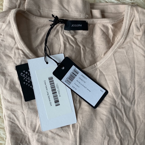 Joseph long sleeve round neck stretch jersey top in Fondant - NWT - M - Picture 2 of 2